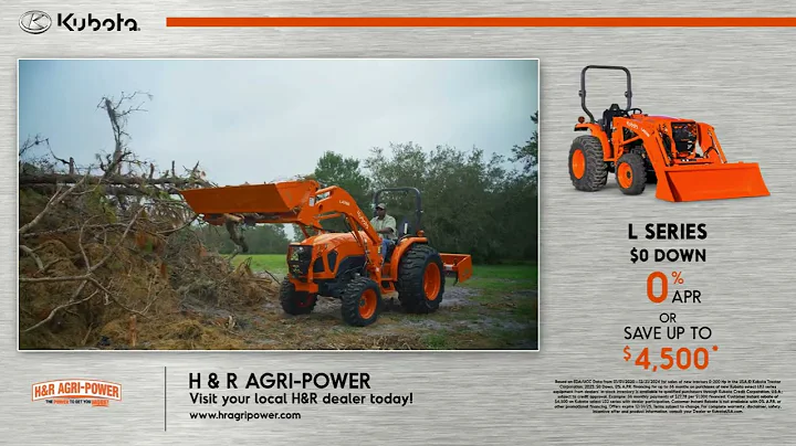 Save Up To $4,500 On Kubota L Series Tractors At H&R Agri-Power🚜🌱