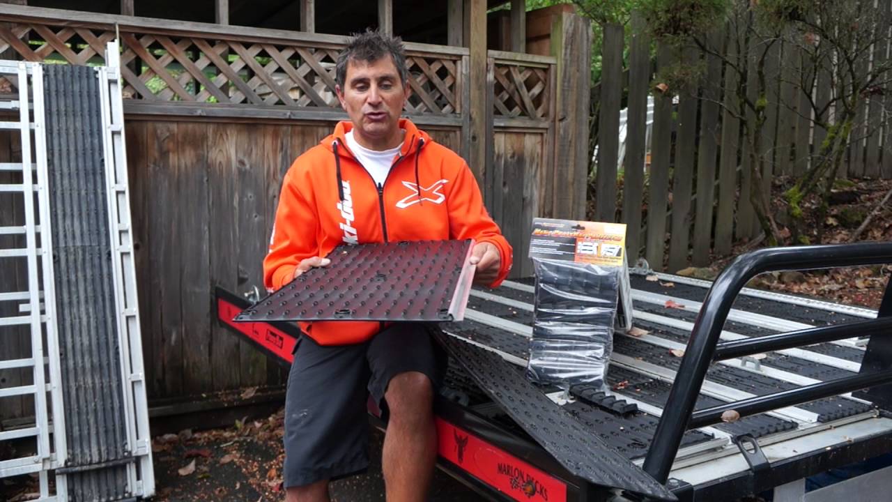 Superclamp.net Wide Superglides and Ramp CrossBar Protectors to the Marlon Xplore Pro Sled Deck