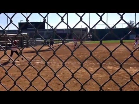 Emily with base hit to center