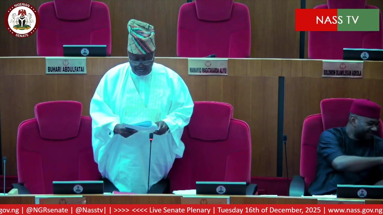LIVE SENATE PLENARY TUESDAY, 16TH 0F DECEMBER, 2025.