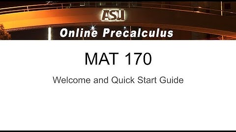 MAT170 QuickStart