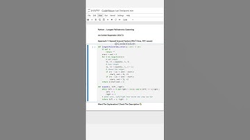 Python – Longest Palindromic Substring via Center Expansion (O(n²)) 🚀 #LongestPalindrome #Center