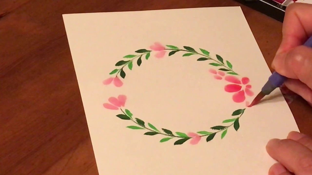 初心者でも描けます💕【可愛いグリーンリース】水彩画・Even the first