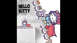 Hello Kitty Tshirt Kid Boy Girl Uni Fashion Baby Children Tee Shirts