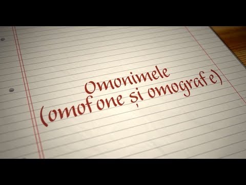 Video: De Ce Sunt Necesare Omonime?