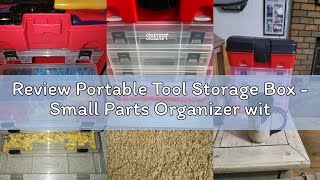 Review Portable Tool Storage Box - Small Parts Organizer with 4 Multi-Compartment Trays for Fishing