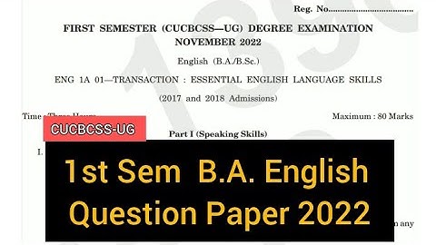 TRANSACTION : ESSENTIAL ENGLISH LANGUAGE SKILLS        |      1st Sem   B.A. English   2022 #calicut