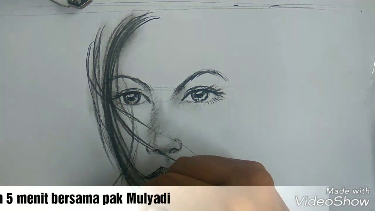 Menggambar Sketsa Wajah Dalam 5 Menit No Timelaps YouTube