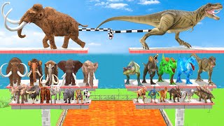 Prehistoric Mammoths Vs Dinosaurs Battle in Tug of War All Units - Animal Revolt Battle Simulator