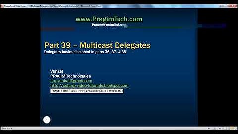 Part 39   C@ Tutorial   Multicast Delegates in C@_HD.mp4