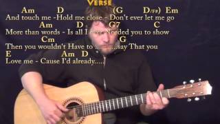 More Than Words (Extreme) Guitar Lesson Chord Chart - Instrumental Acoustic