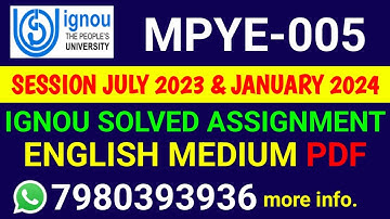 MMPY 5 Solved Assignment 2023-24 English, MMPY 5 Solved Assignment 23-24, MPYE-05 Assignment