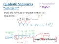 Quadratic sequences (stating nth term)