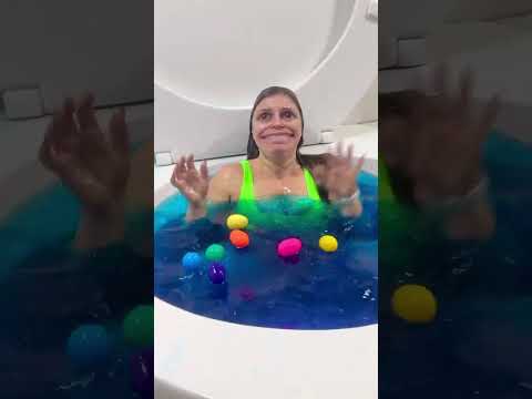 Crazy Face With Surprise Egg Prank In Worlds Largest Toilet Blue Pool Shorts