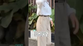 Download Lagu Loose Pants Highwaist Trousers - Celana Kulot Wanita Kekinian - Oro Pants Knit High Waist MP3