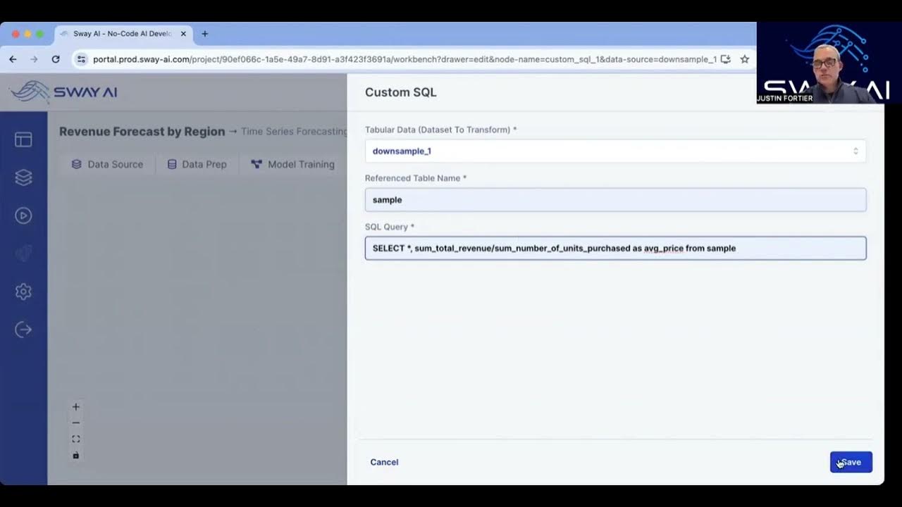 Writing SQL Code Within a Sway AI Platform - YouTube