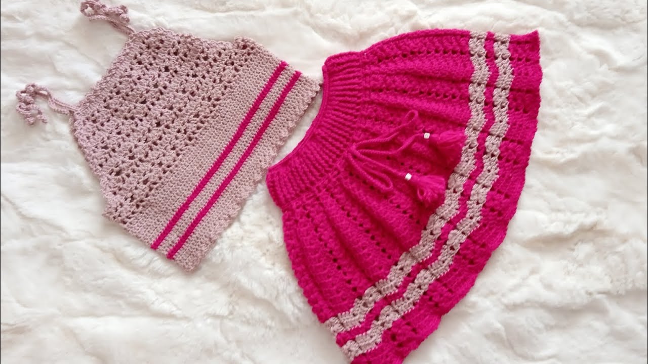 Blusa infantil de 2 a 4 anos em crochê.(conjunto)