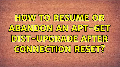 How to resume or abandon an apt-get dist-upgrade after connection reset?