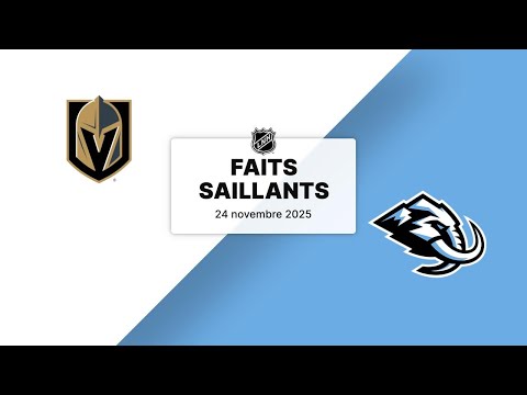 Golden Knights vs Mammoth 24/11/25 | Faits saillants