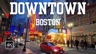 [4K] Walking tour Downtown Boston to Chinatown