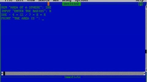 Qbasic Program to find the Area of a sphere