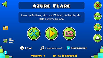 (240hz) Geometry dash azure flare 47% extreme demon verification progress + bonus clip (read desc)