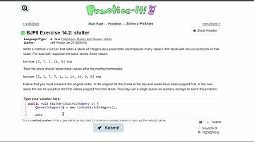 Java Practice It | Exercise 14.2: stutter | Collections, #stacks and #queues , stacks, queues