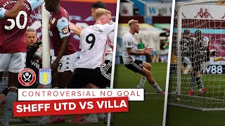 Controversial 'Hawkeye' 'VAR' No Goal All Angles | Sheffield United Vs Aston Villa | Premier League