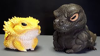 Central Bearded & Komodo Dragon by Lizard Kingdom 01 resin model figure tooned cute reptile