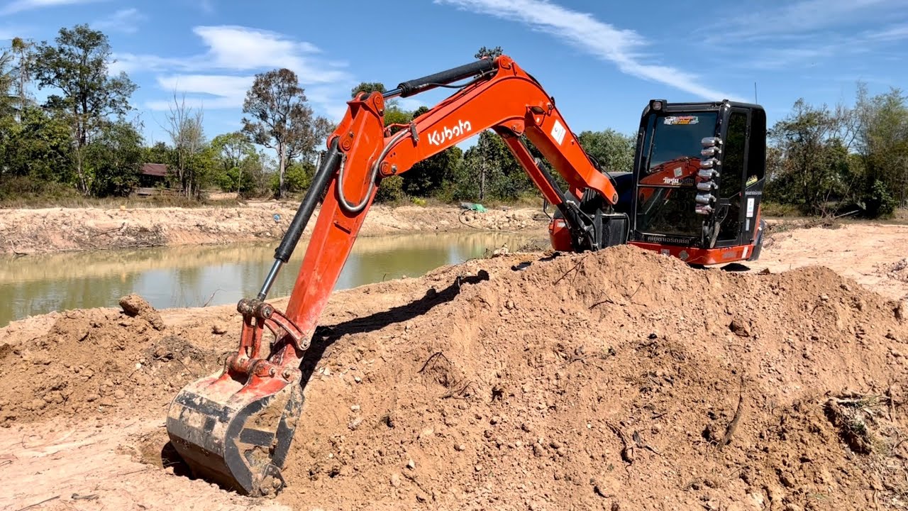 ประหยัดน้ำมันตัวจริงคูโบต้า8ตันKX080-3ทีมงานกิจรุ่งเรืองตักดินวันละ150+น้ำมัน2พันยังไม่หมด EP.1403