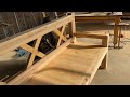 Best DIY Outdoor Bench Ideas and Designs // Large Porch Bench with X Backs