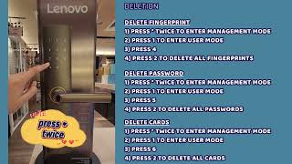 Lenovo U1 digital lock programming add fingerprint,card,password & deletion & connect to tuya apps screenshot 4