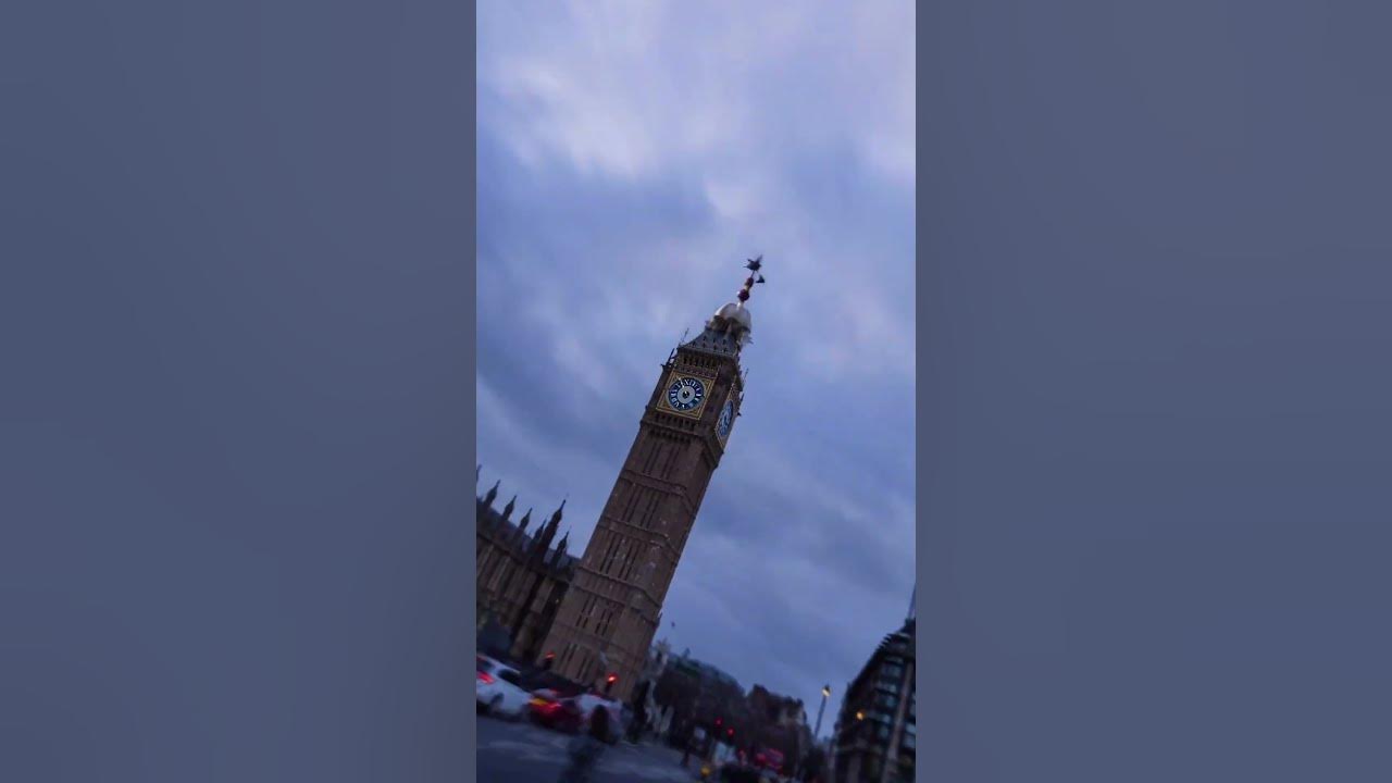 The Big Ben Sound Chimes and Tower Clock Face in the world Time Lapse