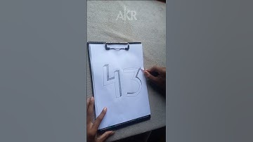 3D Number sketch 43 ll day 44 challenge of 365 days #sketch