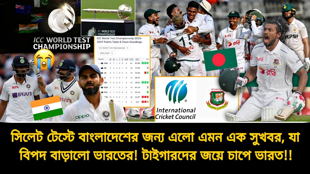 ২য় টেস্টে বাংলাদেশের জন্য এলো এমন সুখবর, যা বিপদ বাড়ালো ভারতের⚠️টাইগারদের জয়ে চাপে ভারত | ban vs pak