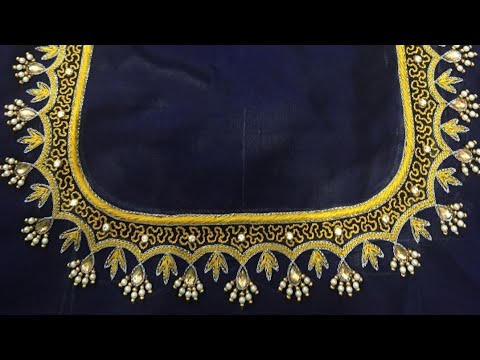 Chain & Pani Work Aari Blouse Design with Tracing paper - YouTube