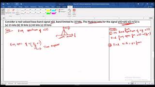 GATE 2021 EC |  Variances and Nyquist rate.