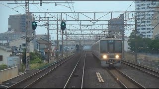 前方展望 2019.07.02 JR西日本京都線 高槻駅～摂津富田駅間 321系D39編成7両編成 1201C普通新三田行き