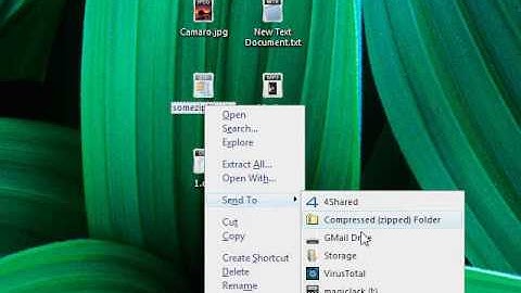Windows XP context menu demonstration