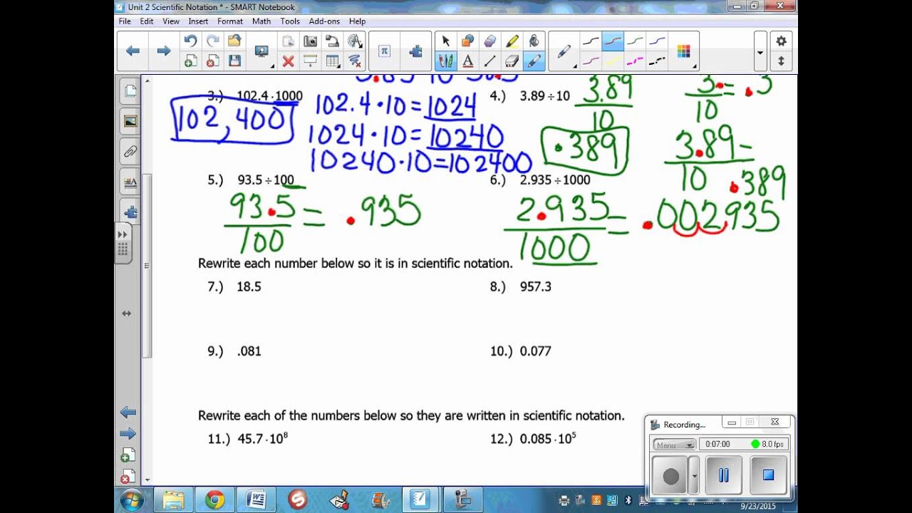 Video 2 2 Adjusting Numbers to Scientific Notation - YouTube