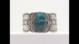 Wilson Begay Navajo Handmade Sterling Silver Natural Turquoise Cuff Bracelet (662-00228)