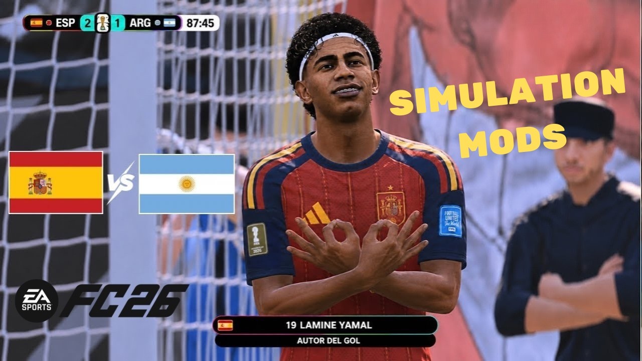 Spain vs Argentina | FIFA World Cup 2026 Final Gameplay Simulation | FC 26 PC Mods [4K]