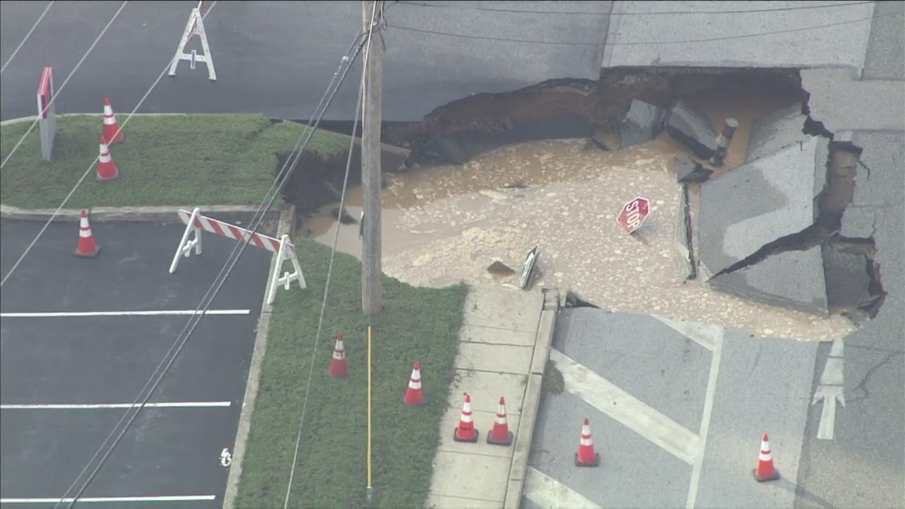 Large Sinkhole Forms In King Of Prussia