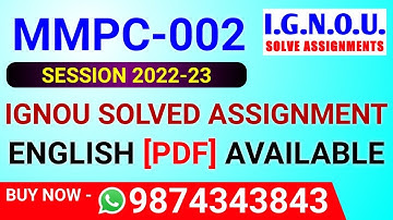 MMPC-002 Solved Assignment 2022-23 in English, MMPC 2 Solved Assignment 2023, MMPC 2 Assignment
