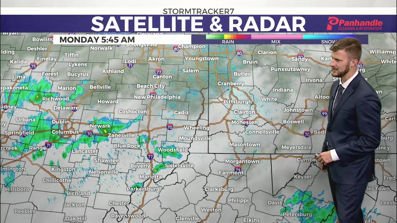 Spotty rain chances to start the week - YouTube