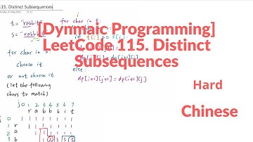 LeetCode 115. Distinct Subsequences 中文解释 Chinese Version