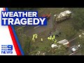 Driver killed in first wild weather fatality | 9 News Australia