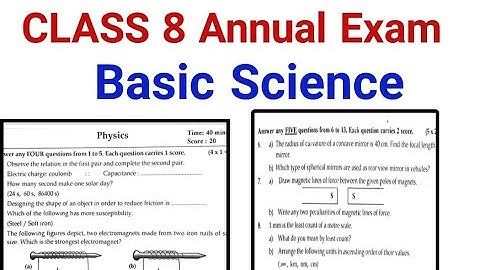Class 8-Basic Science- Annual Examination question paper and Answers