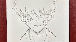 Easy to draw | how to draw anime boy with scars on his face easy step-by-step