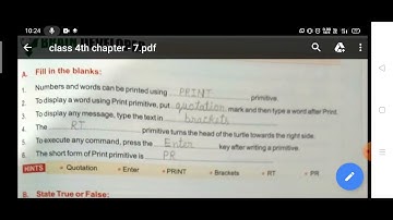Class - 4th. Computer. Chapter - 7 - LOGO COMMANDS.